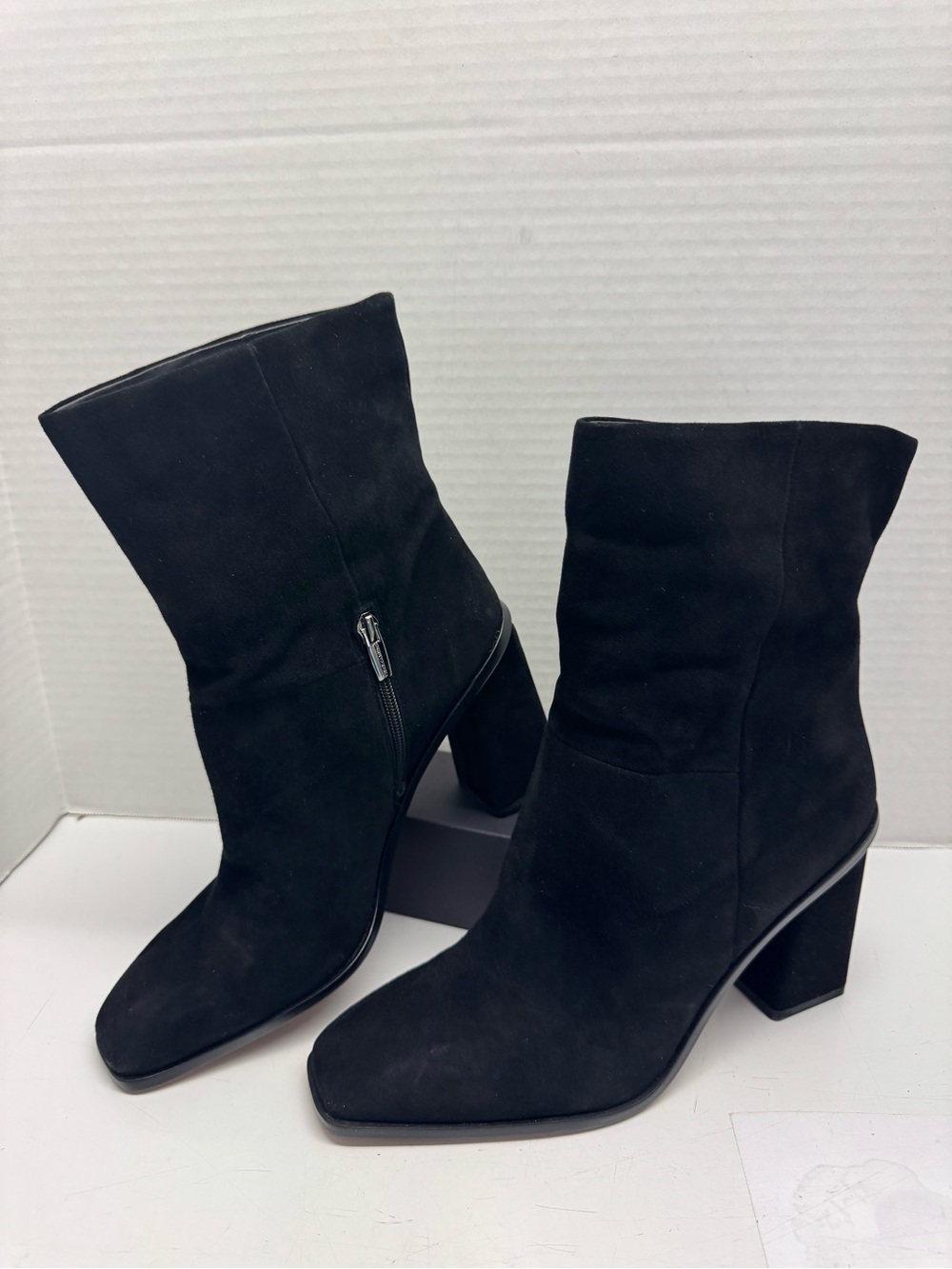 Vince Camuto Suede Ankle Boots — Dantania Black 11M